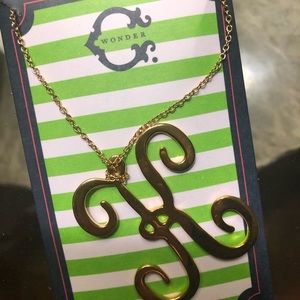 C Wonder goldstone initial “K” necklace NWOT